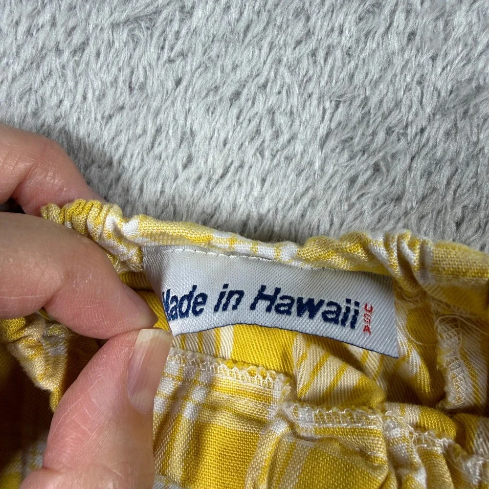 Palaka Shorts Kids Size 2 Yellow Made in Hawaii Elastic Waist